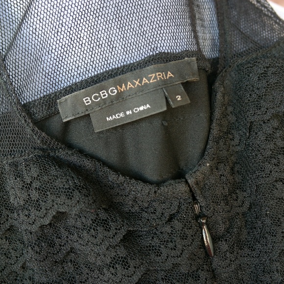 BCBG MaxAzria Tiered Ruffle Lace Shift Dress with - Picture 3 of 4